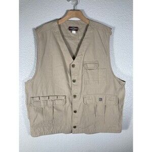 Vintage PB & Co Utility Fishing Vest XL Tan Hunting Sports Workwear Fisherman